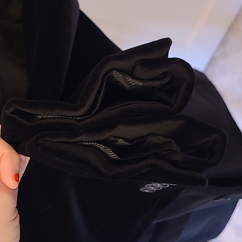 LINEA UMO black cotton velvet blazer - Picture 5 of 16